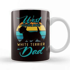 Baskı Dükkanı West Highland White Terrier Dad Dog Father Westie Dog Breed Beyaz Porselen Kupa Bardak