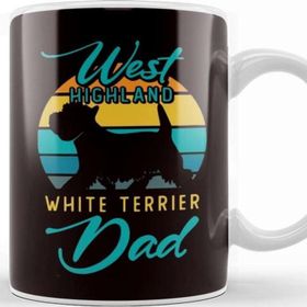 Baskı Dükkanı West Highland White Terrier Dad Dog Father Westie Dog Breed Beyaz Porselen Kupa Bardak