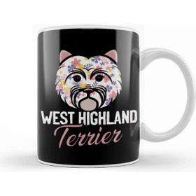Baskı Dükkanı West Highland White Terrier Owner Floral Dog Breed Westie Beyaz Porselen Kupa Bardak