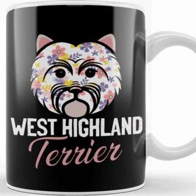 Baskı Dükkanı West Highland White Terrier Owner Floral Dog Breed Westie Beyaz Porselen Kupa Bardak