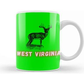 Baskı Dükkanı West Virginia Art Gift Beyaz Porselen Kupa Bardak