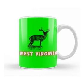 Baskı Dükkanı West Virginia Art Gift Beyaz Porselen Kupa Bardak