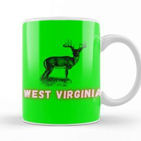 Baskı Dükkanı West Virginia Art Gift Beyaz Porselen Kupa Bardak
