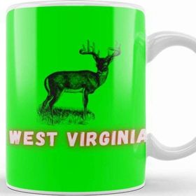 Baskı Dükkanı West Virginia Art Gift Beyaz Porselen Kupa Bardak