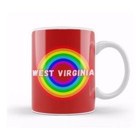 Baskı Dükkanı West Virginia Vintage Retro Rainbow Style Beyaz Porselen Kupa Bardak