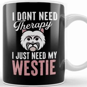 Baskı Dükkanı Westie Therapy West Highland White Terrier Owner Dog Fan Porselen Beyaz Kupa Bardak