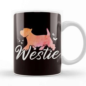 Baskı Dükkanı Westie West Highland Terrier Dog Breed Dogs Owner Lover Beyaz Porselen Kupa Bardak