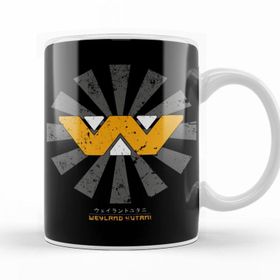 Baskı Dükkanı Weyland Yutani Retro Japanese Alien Beyaz Porselen Kupa Bardak