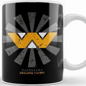 Baskı Dükkanı Weyland Yutani Retro Japanese Alien Beyaz Porselen Kupa Bardak