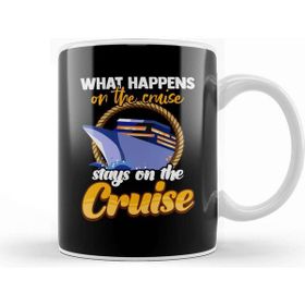 Baskı Dükkanı What Happens On The Cruise Stays On The Cruise Beyaz Porselen Kupa Bardak