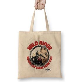 Baskı Dükkanı Wild Rider Pug Köpek Bez Kadın Günlük Çanta