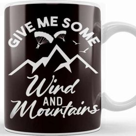 Baskı Dükkanı Wind Mountains Paragliding Skydiving Parachuting Flying Kupa Bardak