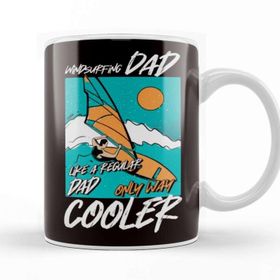 Baskı Dükkanı Windsurfer Dad Windsurfing Father Water Sports Surfer Ocean Beyaz Porselen Kupa Bardak