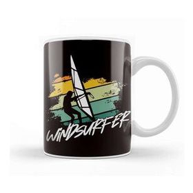 Baskı Dükkanı Windsurfer Wave Ocean Windsurfing Sailboarding Surfing Beyaz Porselen Kupa Bardak