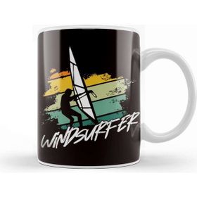 Baskı Dükkanı Windsurfer Wave Ocean Windsurfing Sailboarding Surfing Beyaz Porselen Kupa Bardak