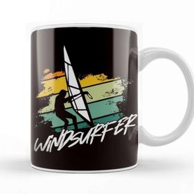 Baskı Dükkanı Windsurfer Wave Ocean Windsurfing Sailboarding Surfing Beyaz Porselen Kupa Bardak