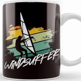 Baskı Dükkanı Windsurfer Wave Ocean Windsurfing Sailboarding Surfing Beyaz Porselen Kupa Bardak