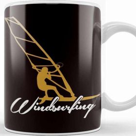 Baskı Dükkanı Windsurfer Wave Ocean Windsurfing Sailboarding Surfing Beyaz Porselen Kupa Bardak