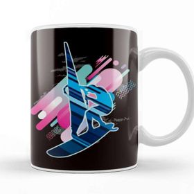 Baskı Dükkanı Windsurfing Abstract Windsurfer Sailboarding Water Sports Beyaz Porselen Kupa Bardak