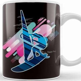 Baskı Dükkanı Windsurfing Abstract Windsurfer Sailboarding Water Sports Beyaz Porselen Kupa Bardak