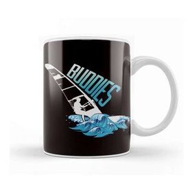 Baskı Dükkanı Windsurfing Buddies Windsurfer Surfboard Ocean Wave Surfing Beyaz Porselen Kupa Bardak