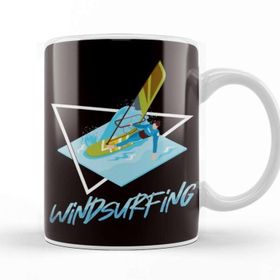 Baskı Dükkanı Windsurfing Sailboarding Sailing Windsurfer Water Sports Porselen Beyaz Kupa Bardak