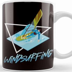 Baskı Dükkanı Windsurfing Sailboarding Sailing Windsurfer Water Sports Porselen Beyaz Kupa Bardak