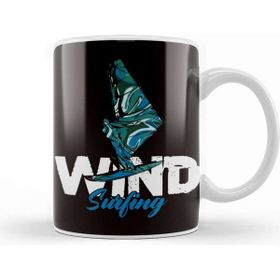 Baskı Dükkanı Windsurfing Windsurfer Sailboarding Water Sports Ocean Wave Beyaz Porselen Kupa Bardak