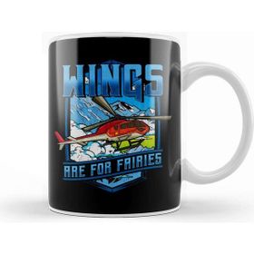 Baskı Dükkanı Wings Are For Fairies Helicopter Pilot Flying Pun Beyaz Porselen Kupa Bardak
