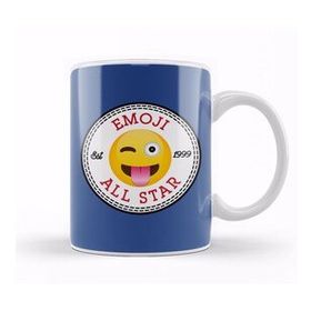 Baskı Dükkanı Winky Tongue Emoji All Star Converse Logo Beyaz Porselen Kupa Bardak