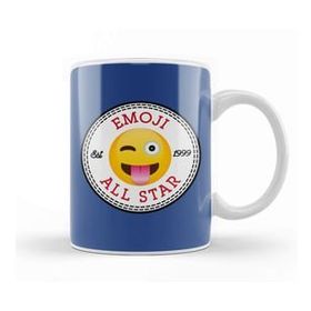 Baskı Dükkanı Winky Tongue Emoji All Star Converse Logo Beyaz Porselen Kupa Bardak