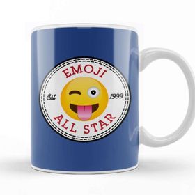 Baskı Dükkanı Winky Tongue Emoji All Star Converse Logo Beyaz Porselen Kupa Bardak