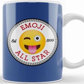 Baskı Dükkanı Winky Tongue Emoji All Star Converse Logo Beyaz Porselen Kupa Bardak