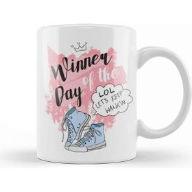 Baskı Dükkanı Winner Of The Day Lets Keep Walkin Beyaz Porselen Kupa Bardak