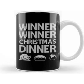 Baskı Dükkanı Winner Winner Christmas Dinner Knit Pattern Beyaz Porselen Kupa Bardak