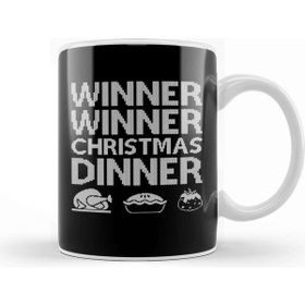 Baskı Dükkanı Winner Winner Christmas Dinner Knit Pattern Beyaz Porselen Kupa Bardak