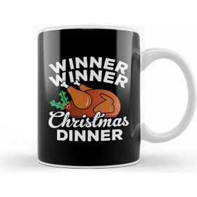Baskı Dükkanı Winner Winner Christmas Dinner Turkey Beyaz Porselen Kupa Bardak