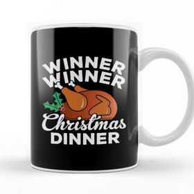 Baskı Dükkanı Winner Winner Christmas Dinner Turkey Beyaz Porselen Kupa Bardak