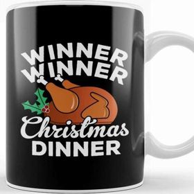 Baskı Dükkanı Winner Winner Christmas Dinner Turkey Beyaz Porselen Kupa Bardak