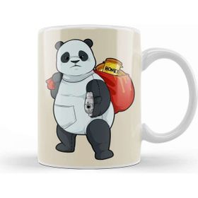 Baskı Dükkanı Winnie Bear In Disguise Panda Bears Guns Honey Beyaz Porselen Kupa Bardak