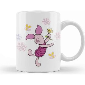 Baskı Dükkanı Winnie Pooh Piglet 3 Beyaz Porselen Kupa Bardak