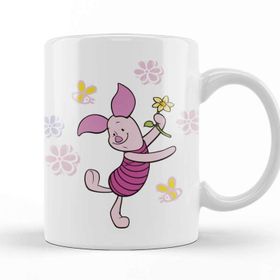 Baskı Dükkanı Winnie Pooh Piglet 3 Beyaz Porselen Kupa Bardak
