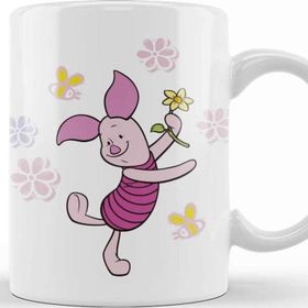 Baskı Dükkanı Winnie Pooh Piglet 3 Beyaz Porselen Kupa Bardak