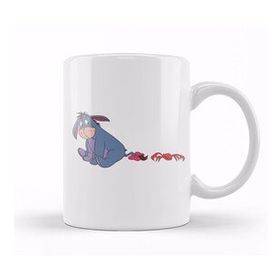 Baskı Dükkanı Winnie The Pooh Eeyore Beyaz Porselen Kupa Bardak