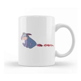 Baskı Dükkanı Winnie The Pooh Eeyore Beyaz Porselen Kupa Bardak