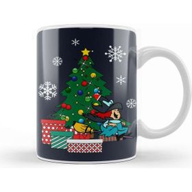 Baskı Dükkanı Winsome Witch Around The Christmas Tree Beyaz Porselen Kupa Bardak