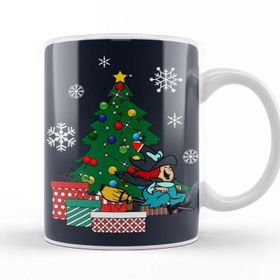 Baskı Dükkanı Winsome Witch Around The Christmas Tree Beyaz Porselen Kupa Bardak