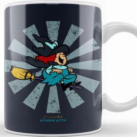 Baskı Dükkanı Winsome Witch Retro Japanese Beyaz Porselen Kupa Bardak