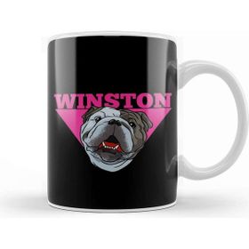 Baskı Dükkanı Winston Bulldog Smith Beyaz Porselen Kupa Bardak