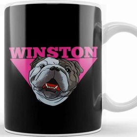 Baskı Dükkanı Winston Bulldog Smith Beyaz Porselen Kupa Bardak